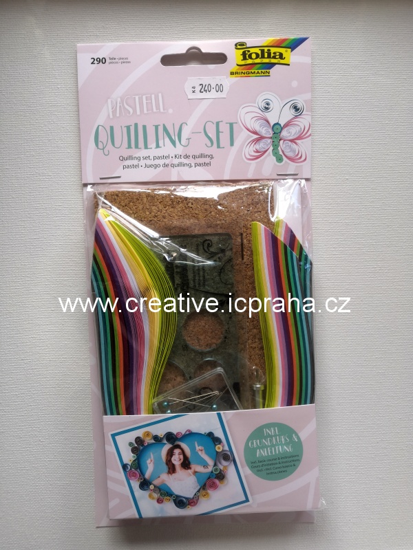 Quilling sada - proužky+šablona+kolík 12839